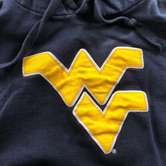 West Virginia University Mens Hoodie Sweatshirt Large Navy Blue Pullover Varsity - Picture 5 of 14